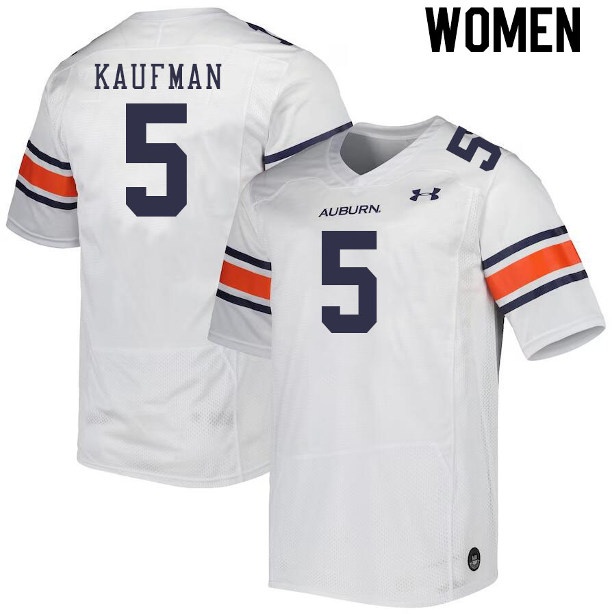 Women's Auburn Tigers #5 Donovan Kaufman White 2023 College Stitched Football Jersey